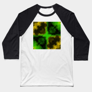 Smoke Kaleidoscope Green and Yellow Baseball T-Shirt